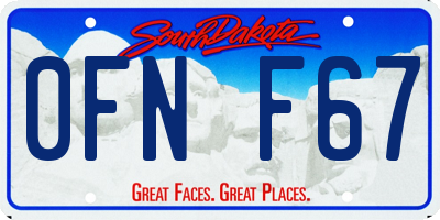 SD license plate 0FNF67