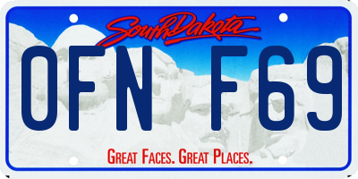 SD license plate 0FNF69