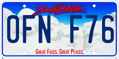 SD license plate 0FNF76
