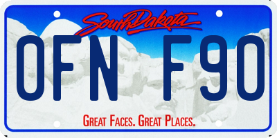 SD license plate 0FNF90