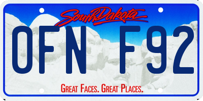 SD license plate 0FNF92