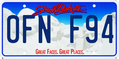 SD license plate 0FNF94