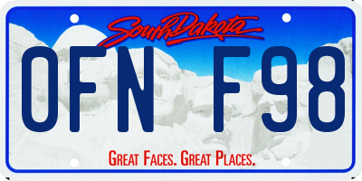 SD license plate 0FNF98