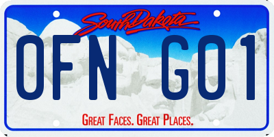 SD license plate 0FNG01