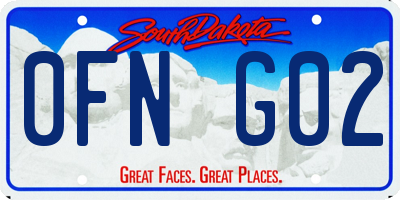 SD license plate 0FNG02