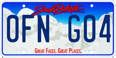 SD license plate 0FNG04