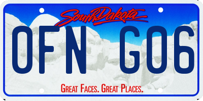 SD license plate 0FNG06
