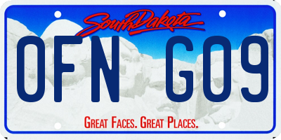 SD license plate 0FNG09
