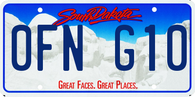 SD license plate 0FNG10
