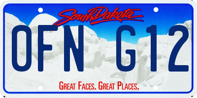 SD license plate 0FNG12