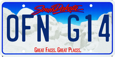 SD license plate 0FNG14