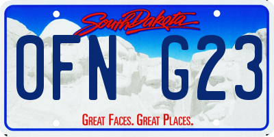 SD license plate 0FNG23