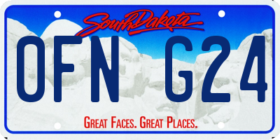SD license plate 0FNG24