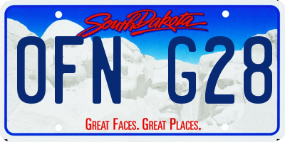 SD license plate 0FNG28