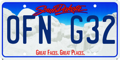 SD license plate 0FNG32