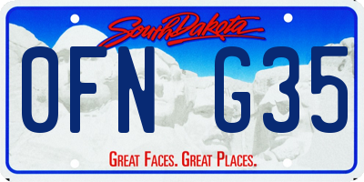 SD license plate 0FNG35