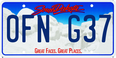 SD license plate 0FNG37