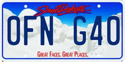 SD license plate 0FNG40