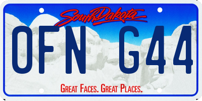 SD license plate 0FNG44