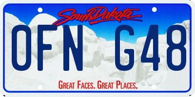SD license plate 0FNG48