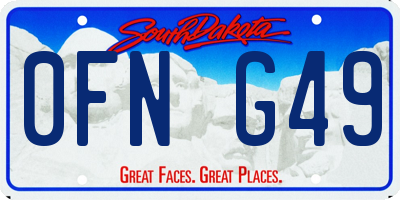 SD license plate 0FNG49