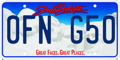 SD license plate 0FNG50