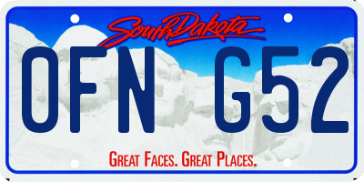 SD license plate 0FNG52