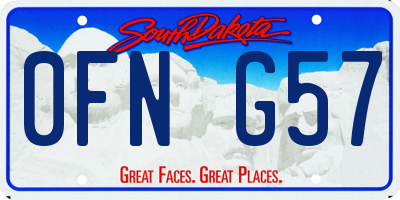SD license plate 0FNG57