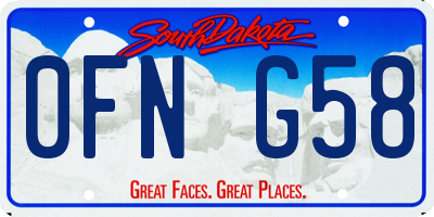 SD license plate 0FNG58