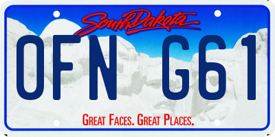 SD license plate 0FNG61