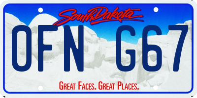 SD license plate 0FNG67
