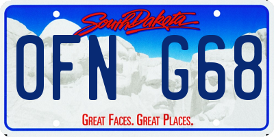 SD license plate 0FNG68