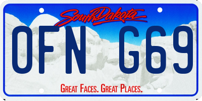 SD license plate 0FNG69