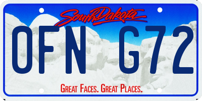 SD license plate 0FNG72