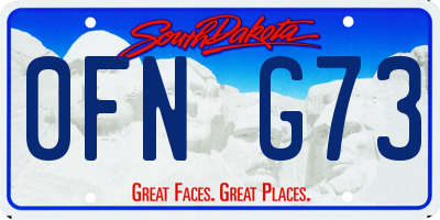 SD license plate 0FNG73