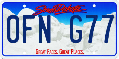SD license plate 0FNG77