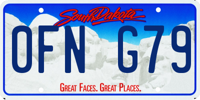 SD license plate 0FNG79