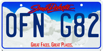 SD license plate 0FNG82