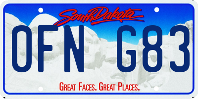 SD license plate 0FNG83