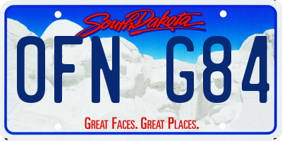 SD license plate 0FNG84