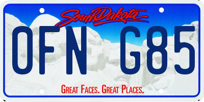 SD license plate 0FNG85