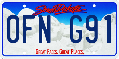 SD license plate 0FNG91