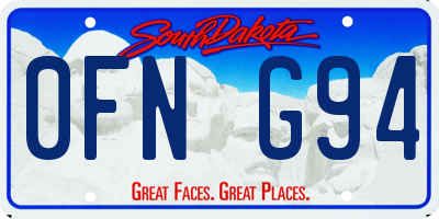 SD license plate 0FNG94