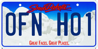 SD license plate 0FNH01