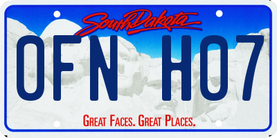 SD license plate 0FNH07