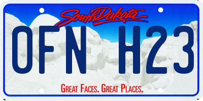 SD license plate 0FNH23