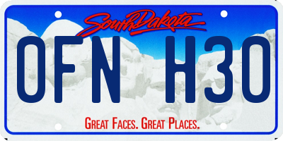 SD license plate 0FNH30