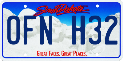 SD license plate 0FNH32