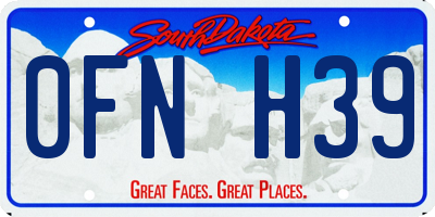 SD license plate 0FNH39