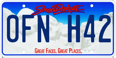 SD license plate 0FNH42